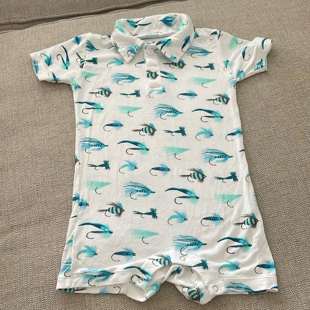 Kickee Pants 6-12m fishing lures romper